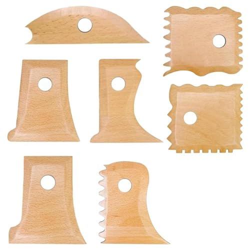 Bstepompre 7-Teiliges Keramik-Werkzeugset, Keramik-Trimmwerkzeuge, Multishape-Keramik-Profil-Rippenbündelfuß von Bstepompre