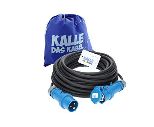 KALLE DAS KABEL CEE Verlängerungskabel 230V Campingkabel - Hochwertige Campingleitung für Wohnwagen & Wohnmobile - Outdoor Caravan-Stromkabel mit Schutzart IP44 - H07RN-F 3G 2,5mm² 20 Meter von KALLE DAS KABEL