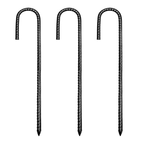 Btgghytr 3 x L-U-förmige Trampolin-Bewehrungsstäbe, verzinkter Stahl, Bodenanker, Landschaftsgarten, Zeltnägel, Sicherung von Btgghytr