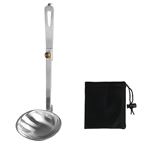 Btgghytr Suppenkelle aus Edelstahl, Klappgriff, Kochkelle für Suppe, tragbares Campingbesteck, Outdoor-Küche von Btgghytr