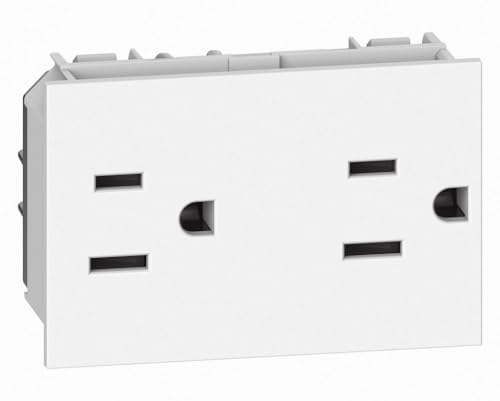 Amerikanische Duplex-Basis 2P+T15A 127/250VBTICINO KW4188 Living Now3 Mod Weiß von Bticino