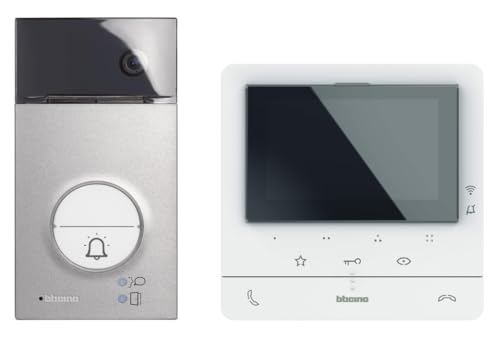 BTICINO, Flex ONE 2-Draht Videosprechanlagen WLAN Set, Classe 100 X16E mit 5" LCD-Display, 105° Weitwinkel Kamera, Video Speicherung, Transponder Türöffner-Schlüsselloser Zugang, IP54, IK10, 364932 von Bticino