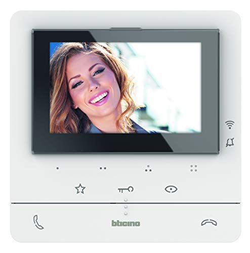 BTICINO, Video-Hausstation Classe 100X16E mit WLAN-Anbindung, 7" Touchscreen, zur Erweiterung für ein Zweifamilienhaus, Farbe: Weiß, 344932 von Bticino