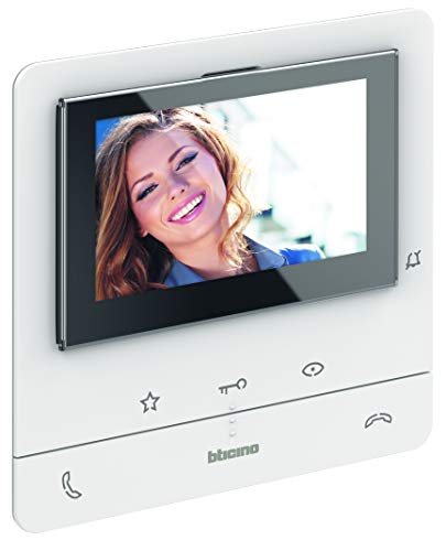 Bticino, Video-Innenstelle Classe 100 V16B mit 5" (12.7cm) Farb-LCD-Monitor, 2 Gesprächstasten, 3 Sensor- und 4 frei konfig. Tasten, LED-Statusanzeige und 16 melodischen Ruftönen, 344912, Weiß von Bticino