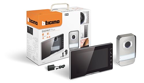 Bticino 318913 Easykit Plus Video-Türsprechanlage für 1-Familienhaus, Plug-In mit 2 Drähten, 1 externer Taster mit Klingel und Kamera, 1 interner Monitor 7 Zoll in Farbe mit Freisprecheinrichtung, Bticino 318913 Easykit Plus Video-Türsprechanlage für 1-Familienhaus, Plug-In mit 2 Drähten, 1 externer Taster mit Klingel und Kamera, 1 interner Monitor 7 Zoll in Farbe mit Freisprecheinrichtung, von Bticino