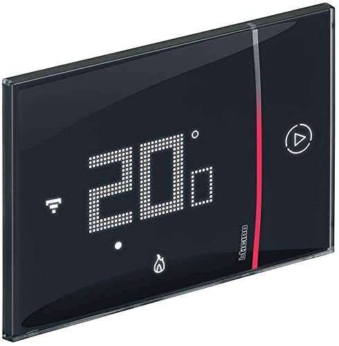 Bticino XG8002E Thermostat mit WiFi, New Smarther2 mit Netatmo, Schwarz, Temperaturregelung für den Haushalt, Fernbedienung, Einbau, 2 Stränge von Legrand