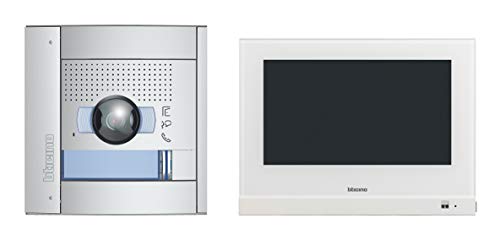 Legrand, Video-Türsprechanlagen Flex One-Set 1-Familienhaus, 2-Draht 7" Touchscreen Monitor und WLAN, 135°/96° und LED beleuchtete Kamera, Video Speicherung, IP54, IK10, 905220 von Bticino