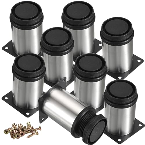 10cm Metall Möbelfüße, Btowin 8 Stück Edelstahl Höhenverstellbar Rund DIY Ersatz Tischbeine Schrankfüße für Sofa Schrank TV-Ständer Kommoden 10cm Metall Möbelfüße, Btowin 8 Stück Edelstahl Höhenverstellbar Rund DIY Ersatz Tischbeine Schrankfüße für Sofa Schrank TV-Ständer Kommoden von Btowin VCF