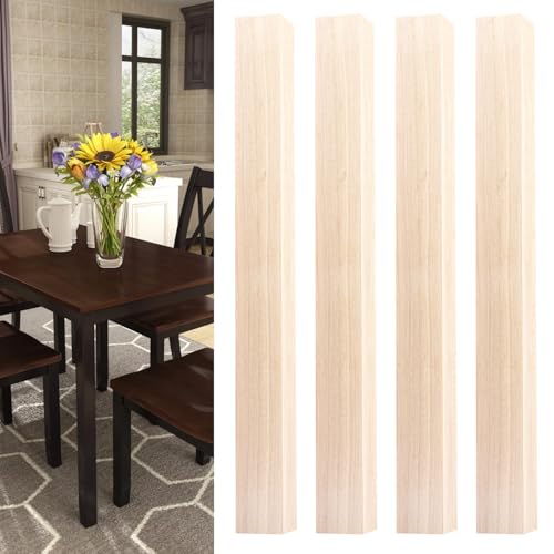 Btowin Esstischbeine aus unlackiertem Holz, 73 cm, 4 Stück, Massivholz, klassische Landschaft, viereckige DIY-Ersatzfüße für Esstisch, Küche, Insel, Stuhl, Schreibtisch Btowin Esstischbeine aus unlackiertem Holz, 73 cm, 4 Stück, Massivholz, klassische Landschaft, viereckige DIY-Ersatzfüße für Esstisch, Küche, Insel, Stuhl, Schreibtisch von Btowin VCF