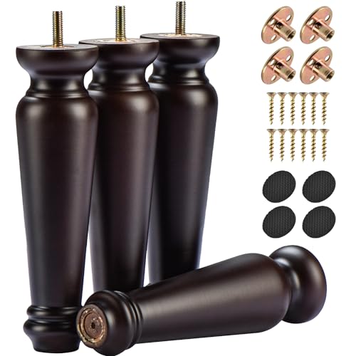 Btowin VCF 18cm Holz Möbelfüße, 4er Set Massivholz Spindel Tischbeine Möbelbeine mit vorgebohrten M8 Bolzen & Montageplatten für Schrank Sofa Garderobe Kommoden Btowin VCF 18cm Holz Möbelfüße, 4er Set Massivholz Spindel Tischbeine Möbelbeine mit vorgebohrten M8 Bolzen & Montageplatten für Schrank Sofa Garderobe Kommoden von Btowin VCF