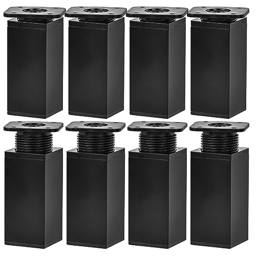 Btowin VCF 5cm Metall Möbelfüße, 8 Stück Modern Aluminium Höhenverstellbar Quadrat DIY Ersatz Tischbeine Schrankfüße für Schrank Sofa Couch TV-Ständer Kommoden von Btowin VCF