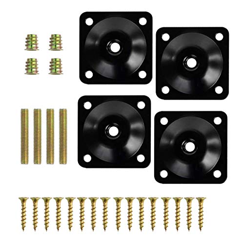 Btowin Montageplatten, 4er Set Befestigungsplatten T-Platte 5/16 "(M8) mit Aufhängeschrauben Reparatursatz für Möbel Sofa Couch Sitz von Btowin