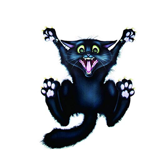 Klebe Buchstaben Kfz Aufkleber Halloween Abnehmbares Dekor Home Cat Wandbild Aufkleber Auto Schwarz Neuwagenaufkleber Rennrad Aufkleber Auto (Black-B, One Size) von Btruely