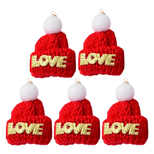 Teebereiter Flaschenschutz 5 Stück Mini-Weihnachtsmütze und kleine Weihnachtsmütze Kunsthandwerk Kleine Weihnachtsmütze Cup Cap Silberne Klammer Familien-Weihnachtsdekoration (RD2, One Size) von Btruely