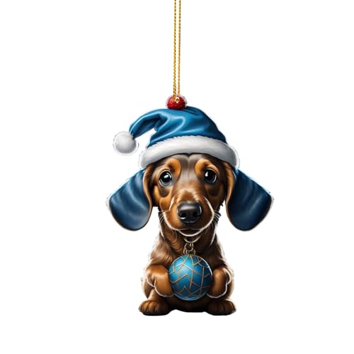 dackel deko - Dachshund Christmas Decorations - Hund Weihnachten - dackel weihnachtsdeko baumschmuck - Weihnachtsdekoration für Zuhause und Auto – Dackel-Hundegeschenke von Btruely