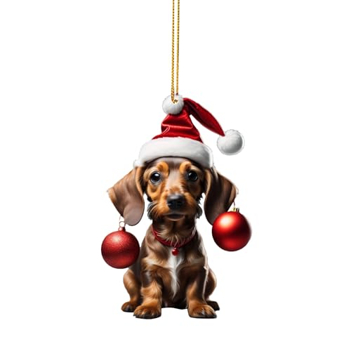 dackel deko - Dachshund Christmas Decorations - Hund Weihnachten - dackel weihnachtsdeko baumschmuck - Weihnachtsdekoration für Zuhause und Auto – Dackel-Hundegeschenke von Btruely