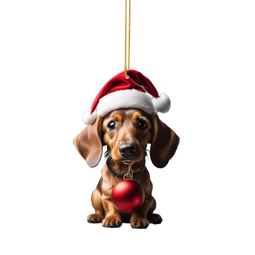 dackel deko - Dachshund Christmas Decorations - Hund Weihnachten - dackel weihnachtsdeko baumschmuck - Weihnachtsdekoration für Zuhause und Auto – Dackel-Hundegeschenke von Btruely