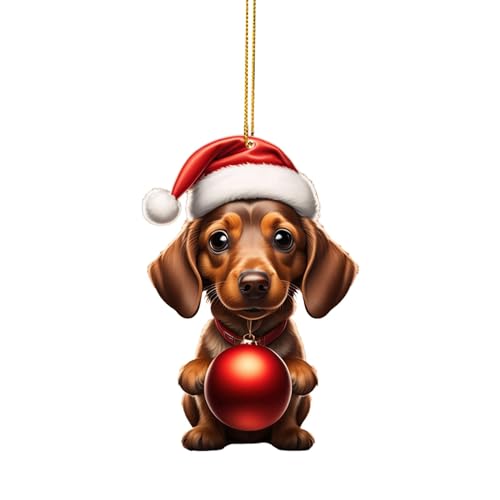 dackel deko - Dachshund Christmas Decorations - Hund Weihnachten - dackel weihnachtsdeko baumschmuck - Weihnachtsdekoration für Zuhause und Auto – Dackel-Hundegeschenke von Btruely