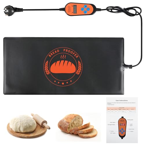 Btstil Brotwarmmatte Gärmatte, Brot Heizmatte mit Thermostat Sauerteig & und Timer, Einstellbare Temperatur Brot Proof Matte für Brot, Joghurt, Mehr Zuhause Backen (53x25cm) von Btstil