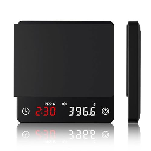 Btstil Kaffeewaage mit Timer, 2kg/0.1g Espresso Waage mit Automatischer Tara, Automatischem Timing, Verstecktem LED-Bildschirm, USB Wiederaufladbare, Präziser Graduierung, Gummimatte von Btstil