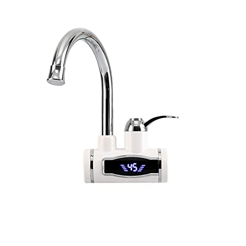 Elektrisch Wasserhahn mit Durchlauferhitzer, Btstil 360°Drehbar Edelstahl Durchlauferhitzer Wasserhahn, Elektrische Heizung Wasserhahn 220V mit LCD Temperaturanzeige für Küche von Btstil