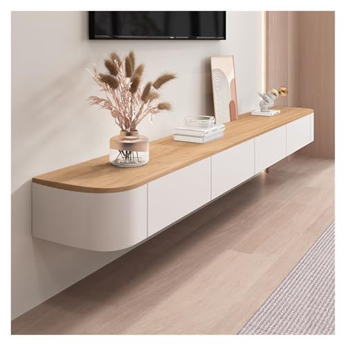 Btsunotr Schwebender TV-Ständer,Mehrere Aufbewahrungsfächer，Wandmontierte Medienkonsole Mit Kabelmanagement，120-300cm，Für Wohnzimmer, Schlafzimmer(300cm) von Btsunotr