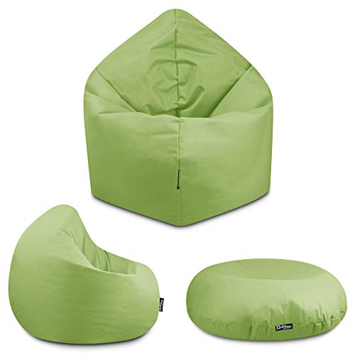 BuBiBag - 2in1 Sitzsack Bodenkissen - Outdoor Sitzsäcke Indoor Beanbag in 32 Farben und 3 Größen - Sitzkissen für Kinder und Erwachsene (125 cm Durchmesser, Lime) von BuBiBag