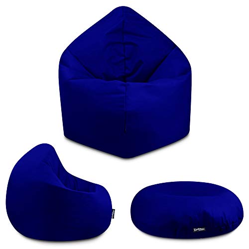 BuBiBag - 2in1 Sitzsack Bodenkissen - Outdoor Sitzsäcke Indoor Beanbag in 32 Farben und 3 Größen - Sitzkissen für Kinder und Erwachsene (125 cm Durchmesser, Marine/dunkelblau) von BuBiBag