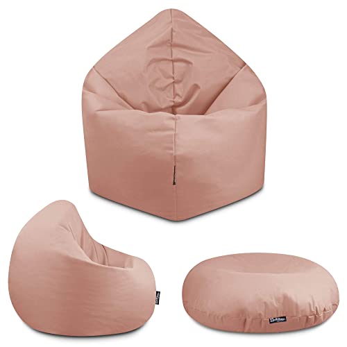 BuBiBag - 2in1 Sitzsack Bodenkissen - Outdoor Sitzsäcke Indoor Beanbag in 32 Farben und 4 Größen - Sitzkissen für Kinder und Erwachsene (Puderrosa-100 cm) von BuBiBag