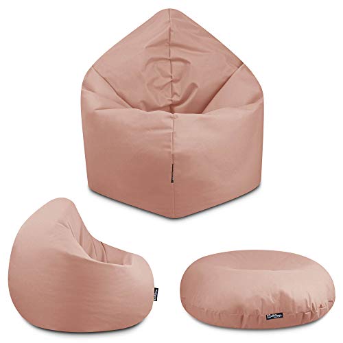 BuBiBag - 2in1 Sitzsack Bodenkissen - Outdoor Sitzsäcke Indoor Beanbag in 32 Farben und 3 Größen - Sitzkissen für Kinder und Erwachsene (125 cm Durchmesser, Puderflieder) von BuBiBag