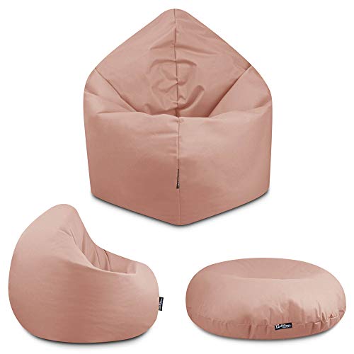 BuBiBag - 2in1 Sitzsack Bodenkissen - Outdoor Sitzsäcke Indoor Beanbag in 32 Farben und 3 Größen - Sitzkissen für Kinder und Erwachsene (145 cm Durchmesser, Puderflieder) von BuBiBag