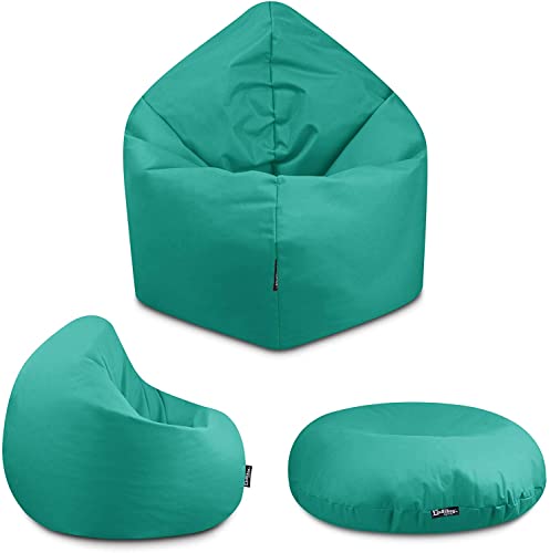 2in1BuBiBag - 2in1 Sitzsack Bodenkissen - Outdoor Sitzsäcke Indoor Beanbag in 32 Farben und 4 Größen - Sitzkissen für Kinder und Erwachsene (155 cm, Türkis) von BuBiBag