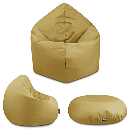 BuBiBag - 2in1 Sitzsack Bodenkissen - Outdoor Sitzsäcke Indoor Beanbag in 32 Farben und 3 Größen - Sitzkissen für Kinder und Erwachsene (100 cm Durchmesser, Sand) von BuBiBag