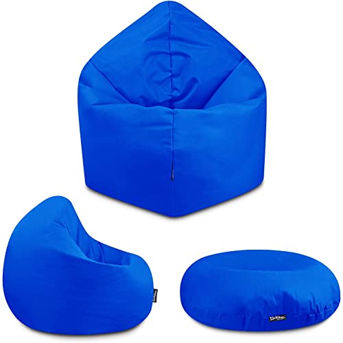 BuBiBag - 2in1 Sitzsack Bodenkissen - Outdoor Sitzsäcke Indoor Beanbag in 32 Farben und 4 Größen - Sitzkissen für Kinder und Erwachsene (155 cm, Blau) von BuBiBag