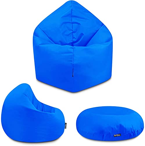 BuBiBag - 2in1 Sitzsack Bodenkissen - Outdoor Sitzsäcke Indoor Beanbag in 32 Farben und 4 Größen - Sitzkissen für Kinder und Erwachsene (155 cm, Königsblau) von BuBiBag