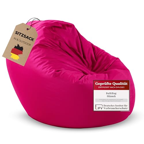 BuBiBag 2in1 Sitzsack für Kinder & Erwachsene - Farbe: Beere Ø 125cm - Indoor & Outdoor - Bodenkissen & Sessel - mit EPS-Perlen - ergonomisch & wasserabweisend BuBiBag 2in1 Sitzsack für Kinder & Erwachsene - Farbe: Beere Ø 125cm - Indoor & Outdoor - Bodenkissen & Sessel - mit EPS-Perlen - ergonomisch & wasserabweisend von BuBiBag