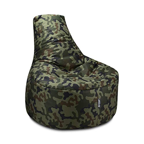 Sitzsack Gamer Beanbag 62 Farben Indoor Outdoor Sitzsäcke Gaming Beanbags Sitzkissen Erwachsene Riesensitzsack Kinder Lounge Bodenkissen Schule Kindergarten Tobekissen 80cm Durchmesser,Camouflage von BuBiBag