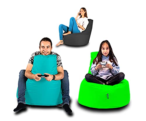 Sitzsack Gamer Beanbag 62 Farben Indoor Outdoor Sitzsäcke Gaming Beanbags Sitzkissen Erwachsene Riesensitzsack Kinder Lounge Bodenkissen Schule Kindergarten Tobekissen 80cm Durchmesser,Grau von BuBiBag