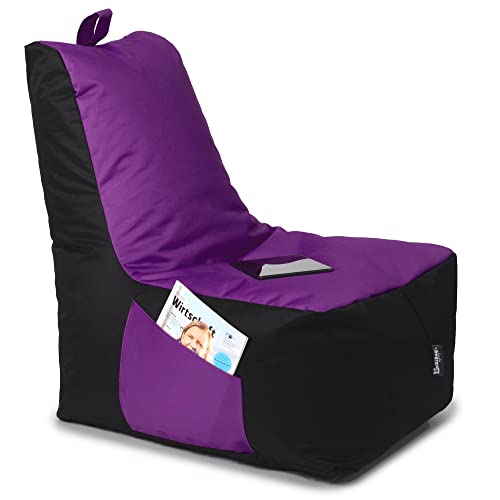 BuBiBag Sitzsack für Kinder und Erwachsene, Gaming Sitzsäcke mit Füllung für das Kinderzimmer, Zockersessel für groß und klein | XXL ChillBag, Lila von BuBiBag