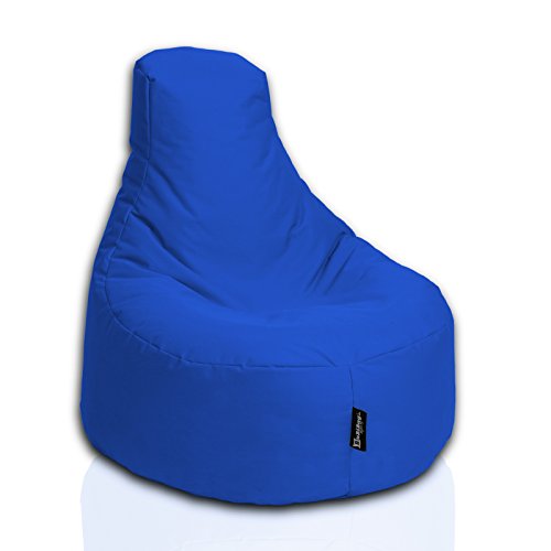 BuBiBag Gamer Sitzsack, Lounge Sessel, Gaming Sitzsäcke, Indoor & Outdoor Kissen für Kinder und Erwachsene (80cm Durchmesser,Blau) von BuBiBag