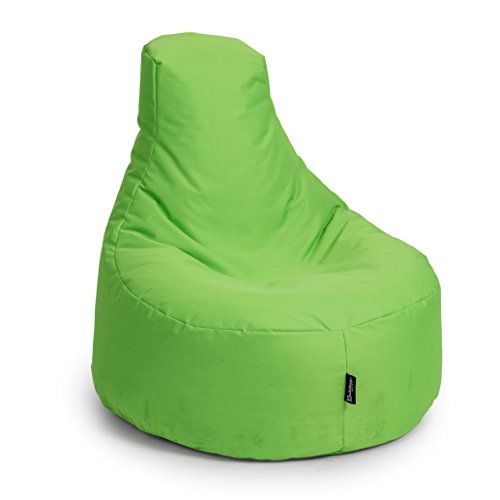 BuBiBag Gamer Sitzsack, Lounge Sessel, Gaming Sitzsäcke, Indoor & Outdoor Kissen für Kinder und Erwachsene (Kiwigrün;Ø:80cm) von BuBiBag