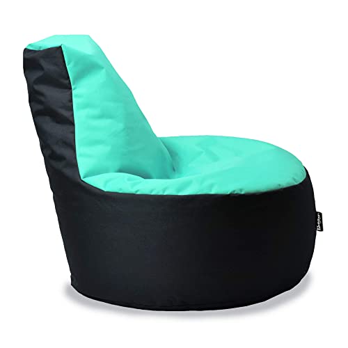 BuBiBag Gamer Sitzsack, Lounge Sessel, Gaming Sitzsäcke, Indoor & Outdoor Kissen für Kinder und Erwachsene (Pacific-Schwarz;Ø:80cm) von BuBiBag