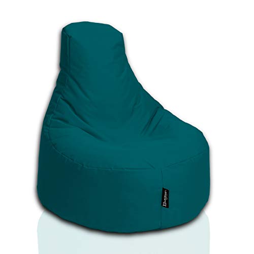 BuBiBag Gamer Sitzsack, Lounge Sessel, Gaming Sitzsäcke, Indoor & Outdoor Kissen für Kinder und Erwachsene (Petrol;Ø:55cm) von BuBiBag