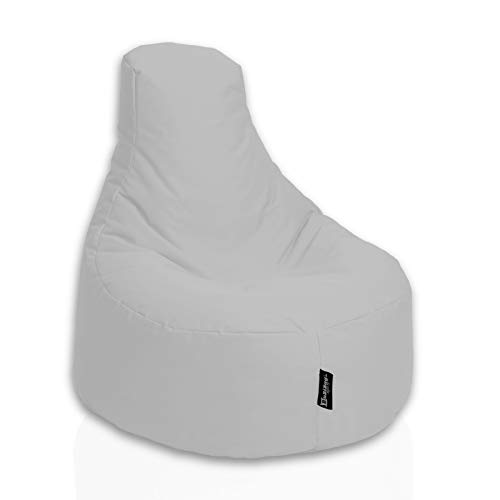 BuBiBag Gamer Sitzsack, Lounge Sessel, Gaming Sitzsäcke, Indoor & Outdoor Kissen für Kinder und Erwachsene (Weiß;Ø:55cm) von BuBiBag