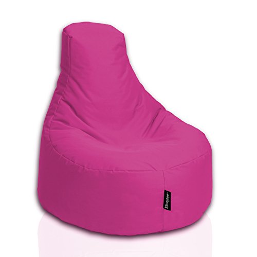 BuBiBag Sitzsack Gamer Junior Sessel Sofa Sitzkissen Sitzmöbel Beanbag Sitz-Kissen für Kinder (55 cm Durchmesser,Pink) von BuBiBag