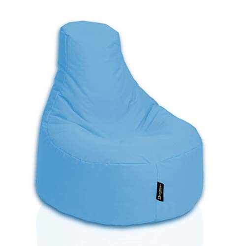 BuBiBag Sitzsack Gamer Junior Sessel Sofa Sitzkissen Sitzmöbel Beanbag Sitz-Kissen für Kinder (55 cm Durchmesser,Hellblau) von BuBiBag