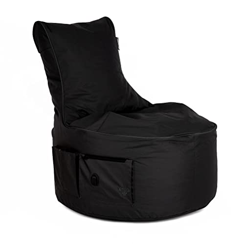 BuBiBag Gaming Sitzsack - Sitzsack für Kinder und Erwachsene | Beanbag mit Anschluss, Gaming, Halterung und Seitentasche, Outdoor Sitzsack - Maverick (Anthrazit 2) von BuBiBag