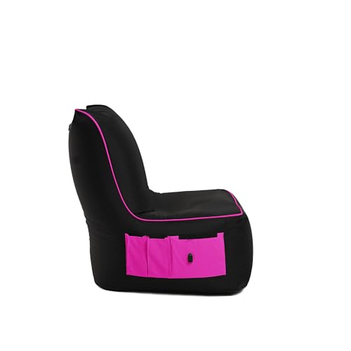 BuBiBag Gaming Sitzsack zum Zocken mit Anschluss zum Laden & Taschen, Halterung, Game Sessel für Kinder und Erwachsene, Beanbag Indoor und Outdoor - Dreambag(Rosa) von BuBiBag