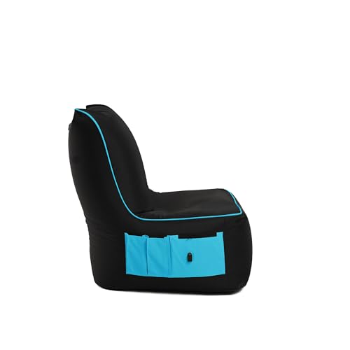 BuBiBag Gaming Sitzsack zum Zocken mit Anschluss zum Laden & Taschen, Halterung, Game Sessel für Kinder und Erwachsene, Beanbag Indoor und Outdoor - Dreambag (Türkis) von BuBiBag