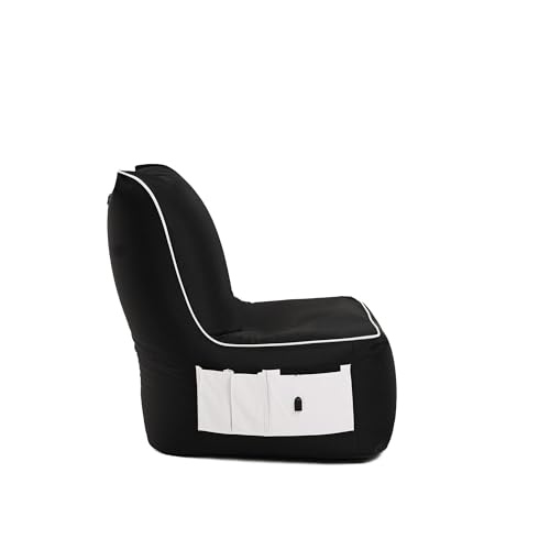 BuBiBag Gaming Sitzsack zum Zocken mit Anschluss zum Laden & Taschen, Halterung, Game Sessel für Kinder und Erwachsene, Beanbag Indoor und Outdoor - Dreambag (Weiß) von BuBiBag